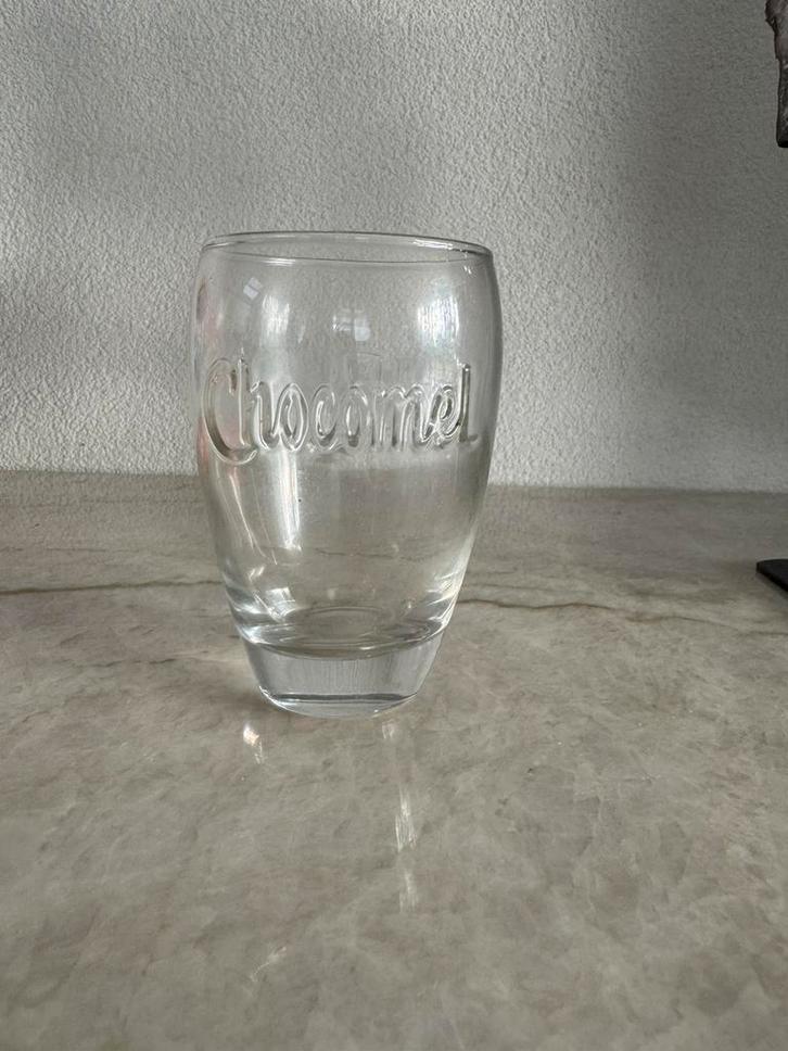 Merk reclamle glas chocomel, Verzamelen, Glas en Borrelglaasjes, Gebruikt, Overige typen, Ophalen of Verzenden