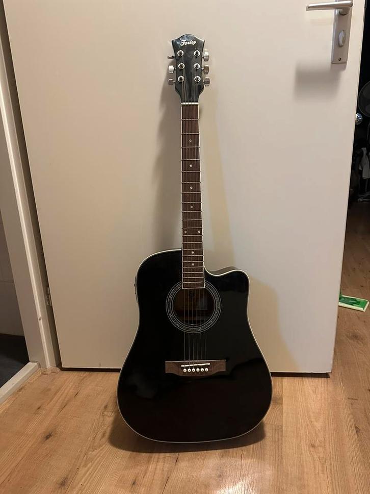 Fazley Fe118CBK elektrische-akoestische gitaar., Muziek en Instrumenten, Snaarinstrumenten | Gitaren | Akoestisch, Zo goed als nieuw