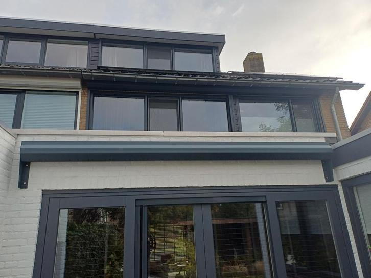 Elektrisch Knikarmscherm RAL7016 - 350x250cm, Tuin en Terras, Zonneschermen, Ophalen