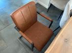 2x Cognac Eetkamerstoelen Keuken Tafelstoelen Landelijk, Ophalen, Overige materialen, Gebruikt, Twee