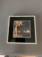 Vintage Japanse kurkcollage schilderijtje, Ophalen of Verzenden