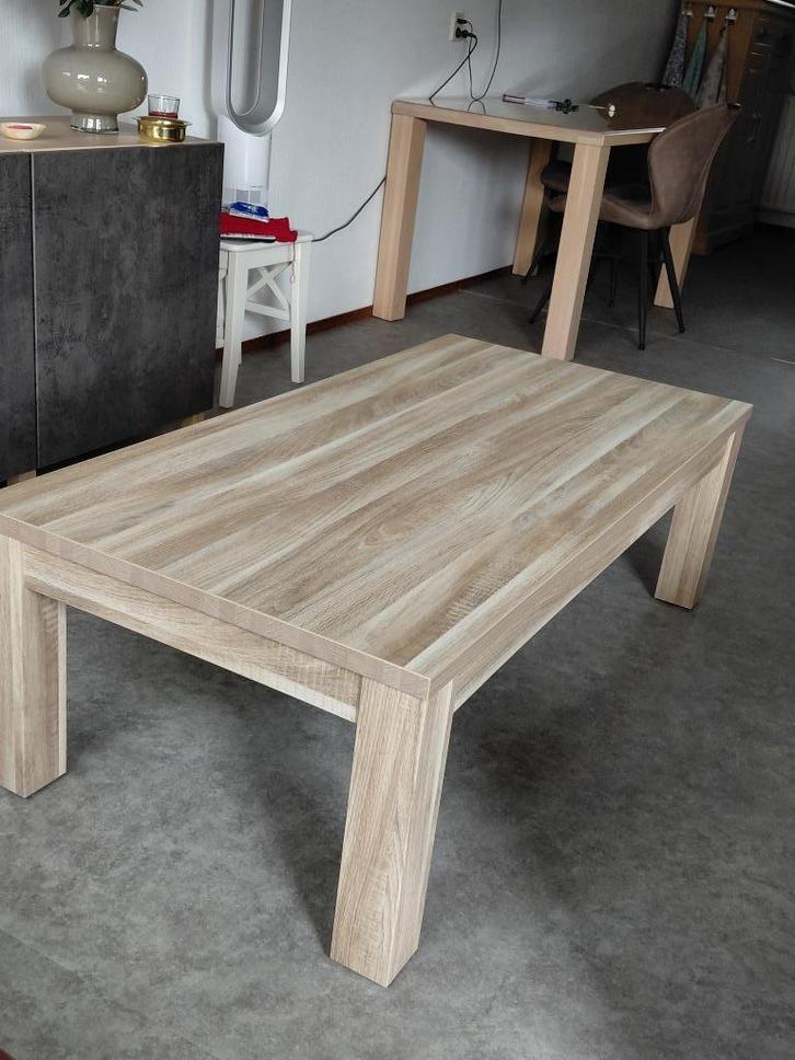Salontafel met eiken fineer, Huis en Inrichting, Tafels | Salontafels, Zo goed als nieuw, Minder dan 50 cm, 50 tot 100 cm, 100 tot 150 cm
