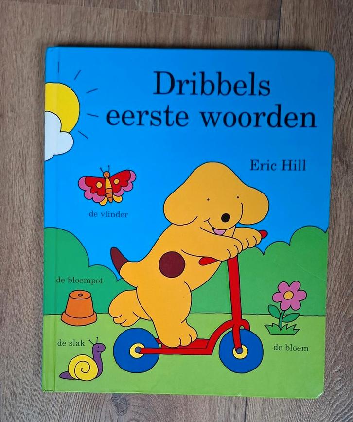 Dribbel's Eerste Woorden - Leerzaam Prentenboek, Boeken, Kinderboeken | Baby's en Peuters, Zo goed als nieuw, 1 tot 2 jaar, Uitklap-, Voel- of Ontdekboek