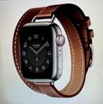 Apple watch leren double tour band, Zwart, Ophalen of Verzenden, Zo goed als nieuw, Smartwatch