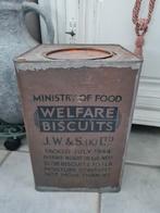 Welfare Biscuits blik droppings/voedselblik 1944, Gebruikt, Ophalen of Verzenden
