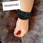 Swarovski Wrap Armband Zwart polsmaat 15-17  cm, Overige materialen, Met strass, Zwart, Ophalen of Verzenden