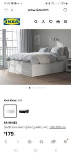 Brimnes ikea bed 160x200 met 4 lades! 2023, Huis en Inrichting, Slaapkamer | Bedden, Ophalen, Wit, Tweepersoons, Zo goed als nieuw