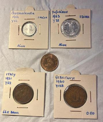 Muntencollectie: Tsjechoslowakije, Joegoslavië, Italië, GB & beschikbaar voor biedingen