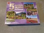 5 puzzels in 1 doos a 1000 stukjes, Hobby en Vrije tijd, Denksport en Puzzels, Ophalen, Gebruikt