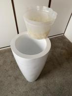 Fiberstone Glossy white Dax plantenbak 80 cm hoog, Tuin en Terras, Bloembakken en Plantenbakken, Rond, Ophalen of Verzenden, Zo goed als nieuw