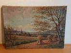 Jaap visser glooiend hollands landschap korenschoven, Antiek en Kunst, Kunst | Schilderijen | Klassiek, Ophalen