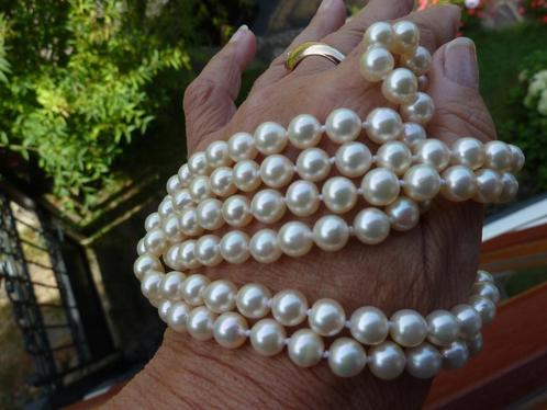 Lange opera parelketting, Japanse Akoya cultivé parels 90 cm, Sieraden, Tassen en Uiterlijk, Kettingen, Zo goed als nieuw, Overige materialen