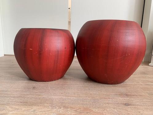 Bloempotten, Tuin en Terras, Bloempotten, Zo goed als nieuw, Aardewerk, Binnen, Minder dan 40 cm, Minder dan 25 cm, Rond, Ophalen