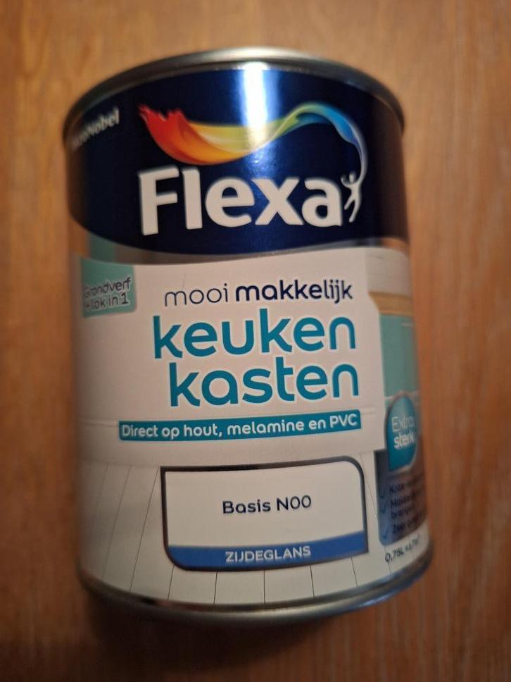 Flexa keukenkastjesverf, Doe-het-zelf en Verbouw, Verf, Beits en Lak, Nieuw, Verf, Minder dan 5 liter, Grijs, Ophalen of Verzenden