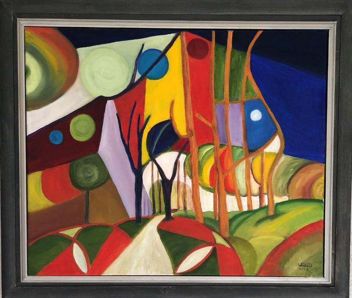 Landschap Impressie van het Drouwenerzand (11), Antiek en Kunst, Kunst | Schilderijen | Abstract, Ophalen of Verzenden