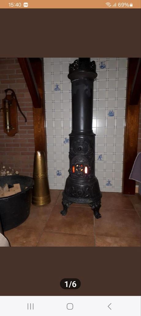 Antieke Deense allesbrander, Huis en Inrichting, Kachels, Gebruikt, Houtkachel, Hout, Ophalen