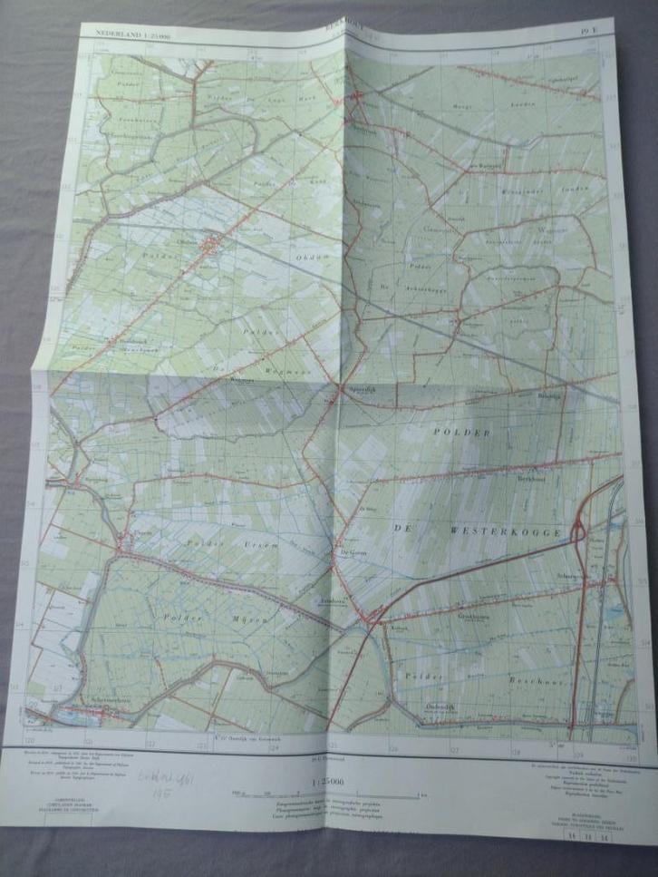 19 E Berkhout Spierdijk Spanbroek Avenhorn Plattegrond 1961, Antiek en Kunst, Kunst | Litho's en Zeefdrukken, Ophalen of Verzenden