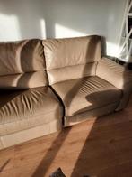 2 zits leren bank taupe, Ophalen