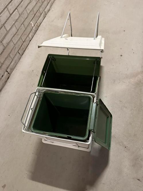 Uitschuifbare prullenbak keukenkast – 2 bakken, Huis en Inrichting, Keuken | Keukenbenodigdheden, Zo goed als nieuw, Ophalen