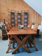 Complete eiken eethoek, Huis en Inrichting, Ophalen of Verzenden, Gebruikt, Rechthoekig, 50 tot 100 cm