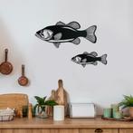 Metalen wanddecoratie vissen, Huis en Inrichting, Woonaccessoires | Wanddecoraties, Nieuw, Ophalen