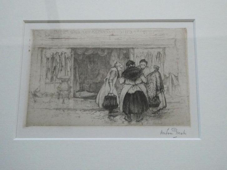 Jordaan Amsterdam ets Anton Pieck Buurpraatje uit 1933, Antiek en Kunst, Kunst | Etsen en Gravures, Ophalen of Verzenden