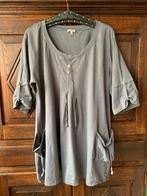 Grijs-blauwe top, shirt, tuniek leuke details; Deerberg; XL, Kleding | Dames, Maat 46/48 (XL) of groter, Ophalen of Verzenden