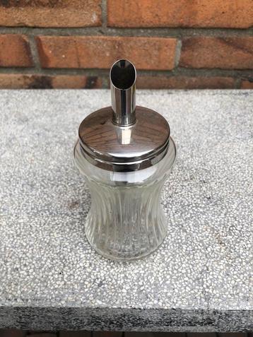 Vintage Suikerstrooier Glas/Metaal beschikbaar voor biedingen