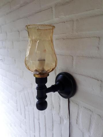 Vintage retro wandlamp glas Design Mid Century jaren 60. beschikbaar voor biedingen