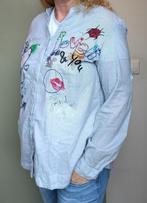 Blauw-wit gestreepte Desigual blouse (maat 42), Blauw, Maat 42/44 (L), Ophalen of Verzenden, Zo goed als nieuw