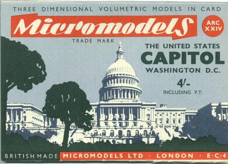 Bouwplaat Micromodels Capitol, Hobby en Vrije tijd, Modelbouw | Figuren en Diorama's, Nieuw, Diorama, 1:50 of kleiner, Ophalen of Verzenden