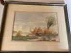 Oude Aquarel van J Zeldenrust Giethoorn/wannerperveen ??, Ophalen of Verzenden