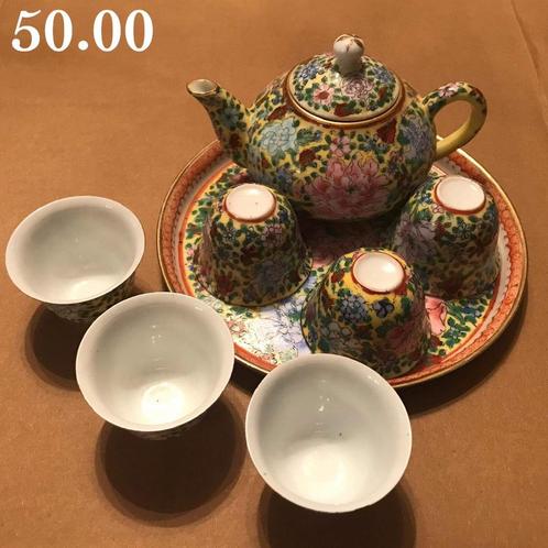 Chinees Mini Theeservies - Handbeschilderd, Antiek en Kunst, Antiek | Servies compleet, Ophalen of Verzenden