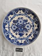 Delfts Blauw Wandbord Bloem ca. 34 cm, Ophalen