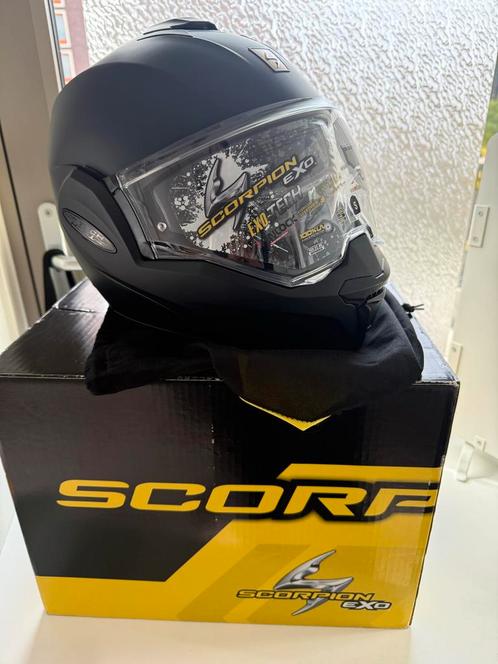 Scorpion Exo-Tech Solid Matte Black - Maat S - Nieuw, Motoren, Kleding | Motorhelmen, Dames, Heren, Systeemhelm, S, Overige merken