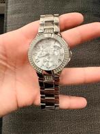Guess horloge zilverkleurig met steentjes, Sieraden, Tassen en Uiterlijk, Horloges | Dames, Staal, Gebruikt, Guess, Polshorloge