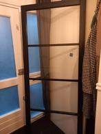 Glazen Schuifdeur 201.5 x 83 cm staal look, Doe-het-zelf en Verbouw, Deuren en Horren, 80 tot 100 cm, Binnendeur, Ophalen of Verzenden