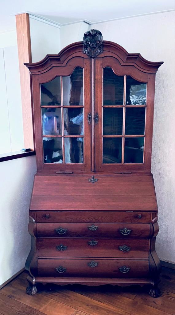 Antieke Vitrine & Zilverkast/ Bonheur du Jour: erg fraai!, Antiek en Kunst, Antiek | Meubels | Kasten, Ophalen