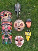 Masker olifant giraf aap flamingo hout, Ophalen of Verzenden, Gebruikt