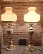 2 prachtige vintage Tafellamp, onyx ,marmer, messing, Ophalen, Zo goed als nieuw, Overige materialen, 75 cm of meer