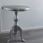 Zilveren bijzettafeltje(RM style), Huis en Inrichting, Tafels | Bijzettafels, Minder dan 55 cm, Metaal of Aluminium, Rond, Zo goed als nieuw