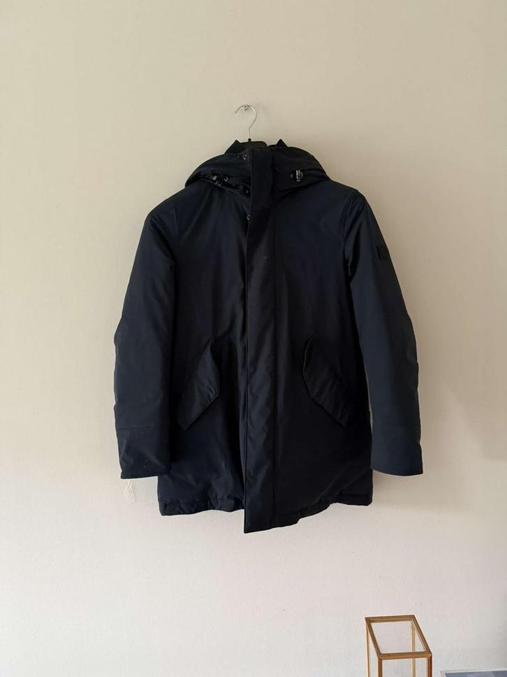 Woolrich winterjas maat s, Kleding | Heren, Jassen | Winter, Gedragen, Overige maten, Blauw, Ophalen of Verzenden
