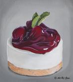 Yummie cheescake....Heerlijk gebakje geschilderd op doek, Ophalen of Verzenden