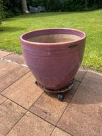 2 identieke zgan handmade aardewerk buitenpotten,, Tuin en Terras, Bloembakken en Plantenbakken, Ophalen, Steen, Minder dan 60 cm