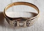 Ring jaren '20 , 18 kt diamant., Sieraden, Tassen en Uiterlijk, Antieke sieraden, Ophalen of Verzenden, Goud, Ring, Met edelsteen