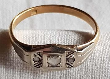 Ring jaren '20 , 18 kt diamant. beschikbaar voor biedingen