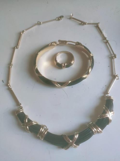 Zuid-Afrikaanse goudset met olifantenhaar., Sieraden, Tassen en Uiterlijk, Kettingen, Zo goed als nieuw, Goud, Goud, Ophalen
