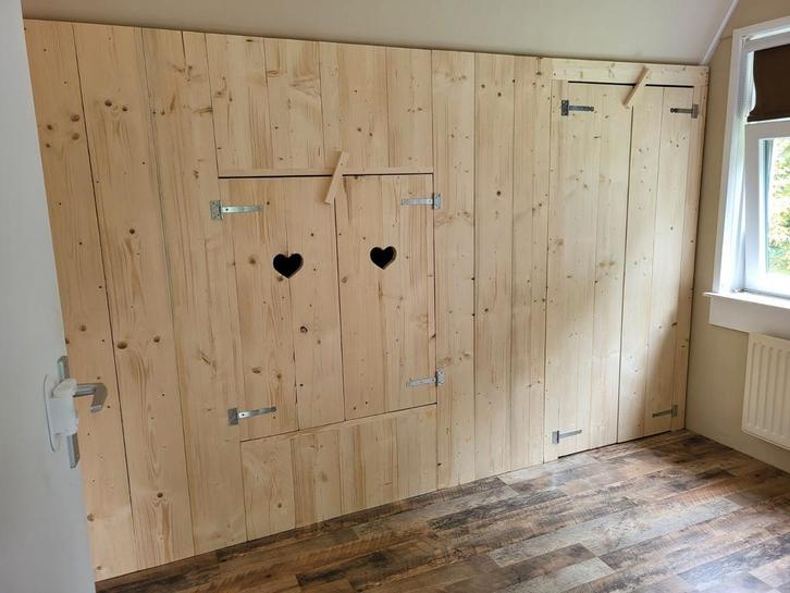 Bedstee schuine wand steigerhout, Kinderen en Baby's, Kinderkamer | Bedden, 180 cm of meer, 85 tot 100 cm, Ophalen of Verzenden