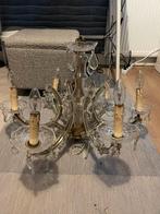 Twee oude kroonluchters, Huis en Inrichting, Lampen | Kroonluchters, Ophalen, Gebruikt, Glas, Klassiek