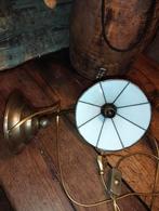 Koperen wandlamp met melkglas, Huis en Inrichting, Lampen | Wandlampen, ., Ophalen of Verzenden, Zo goed als nieuw, .